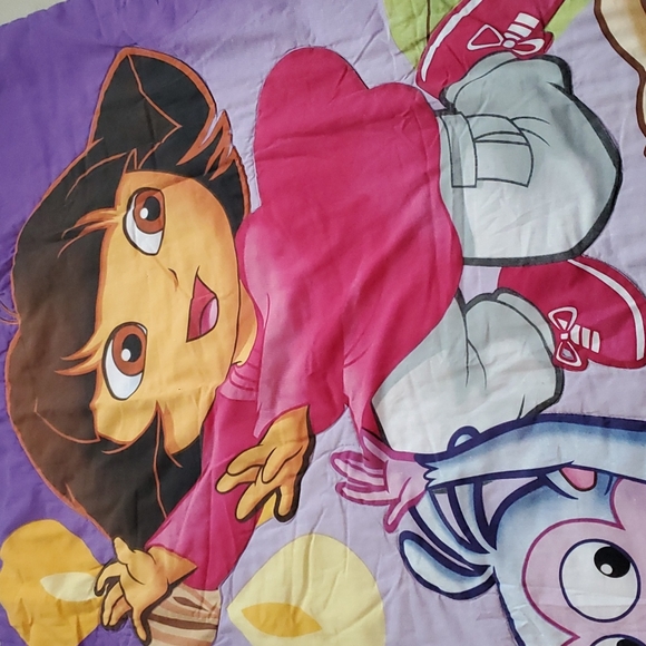 🔴 RARE 🔴 2010 Nickelodeon Dora The Explorer Quilt 55"x41" - Picture 10 of 10